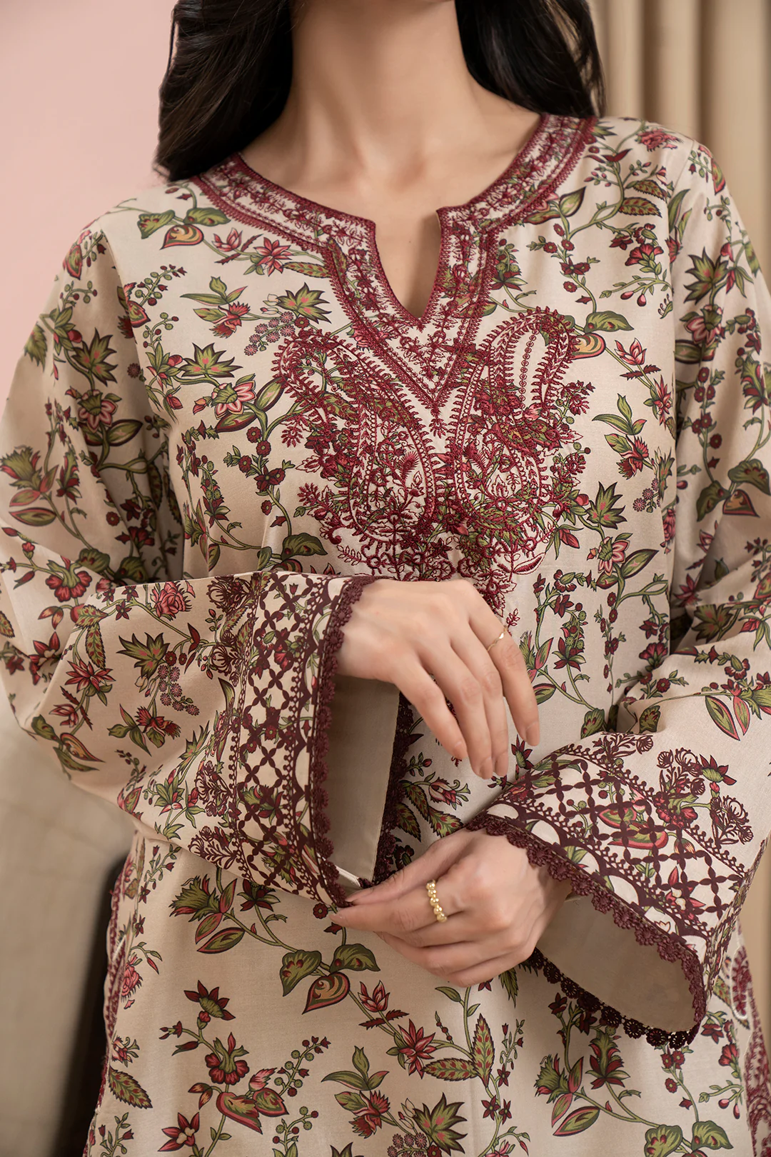 Embroidered Shirt Shalwar Dupatta - 0678 - Image 3