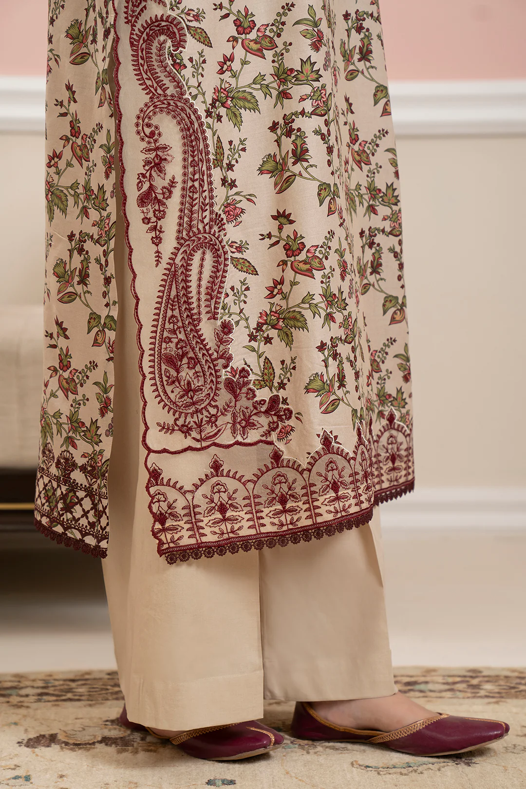 Embroidered Shirt Shalwar Dupatta - 0678 - Image 4