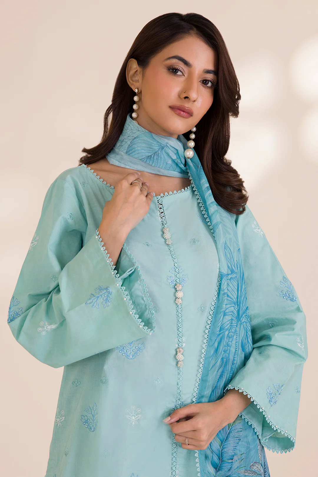 Embroidered Shirt Shalwar Dupatta - 0680 - Image 2