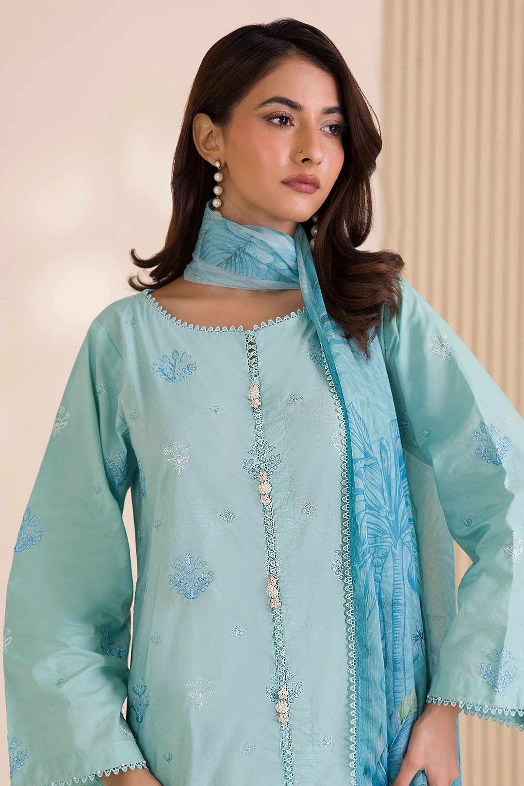 Embroidered Shirt Shalwar Dupatta - 0680 - Image 5