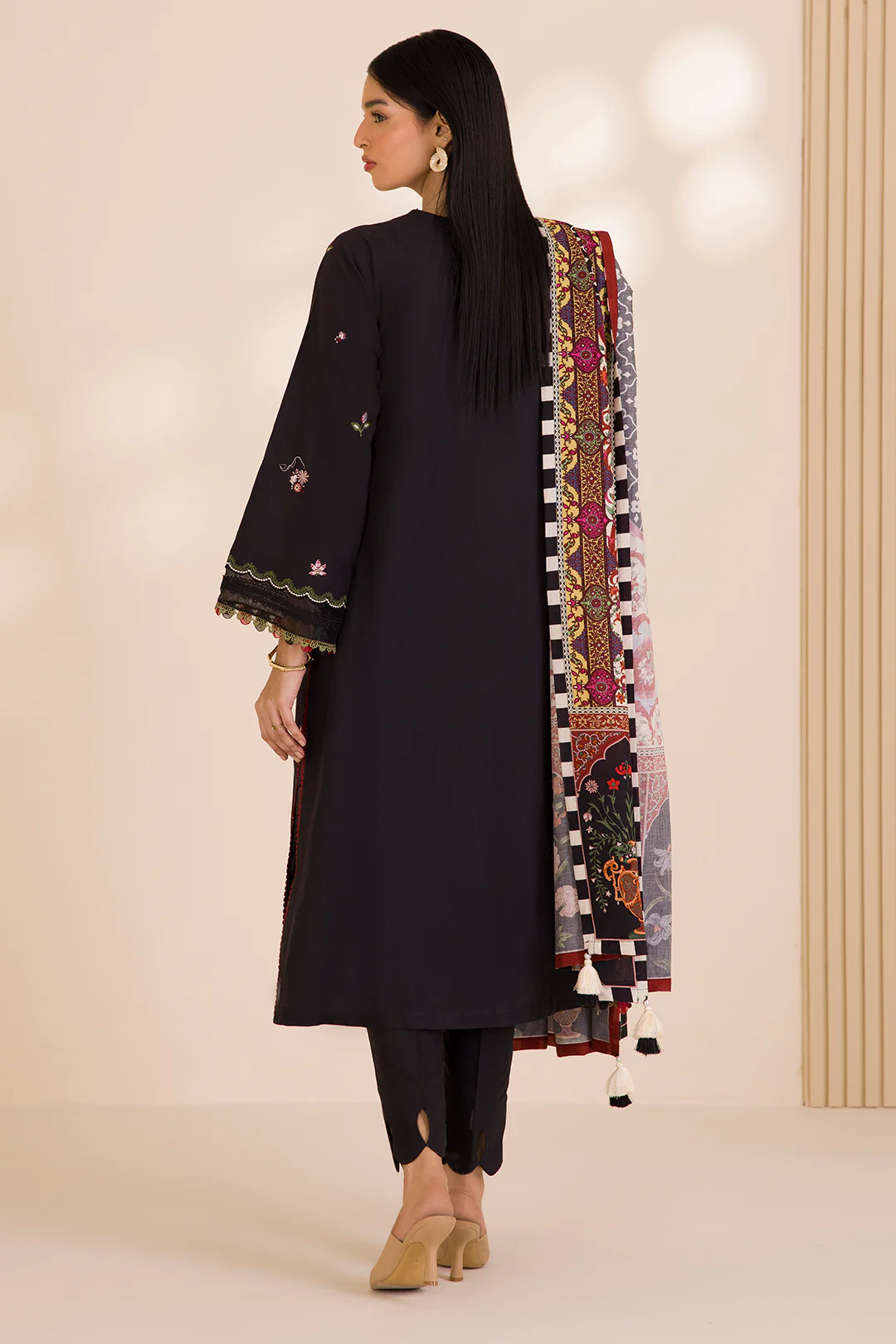 Embroidered Shirt Shalwar Dupatta - 0681 - Image 9