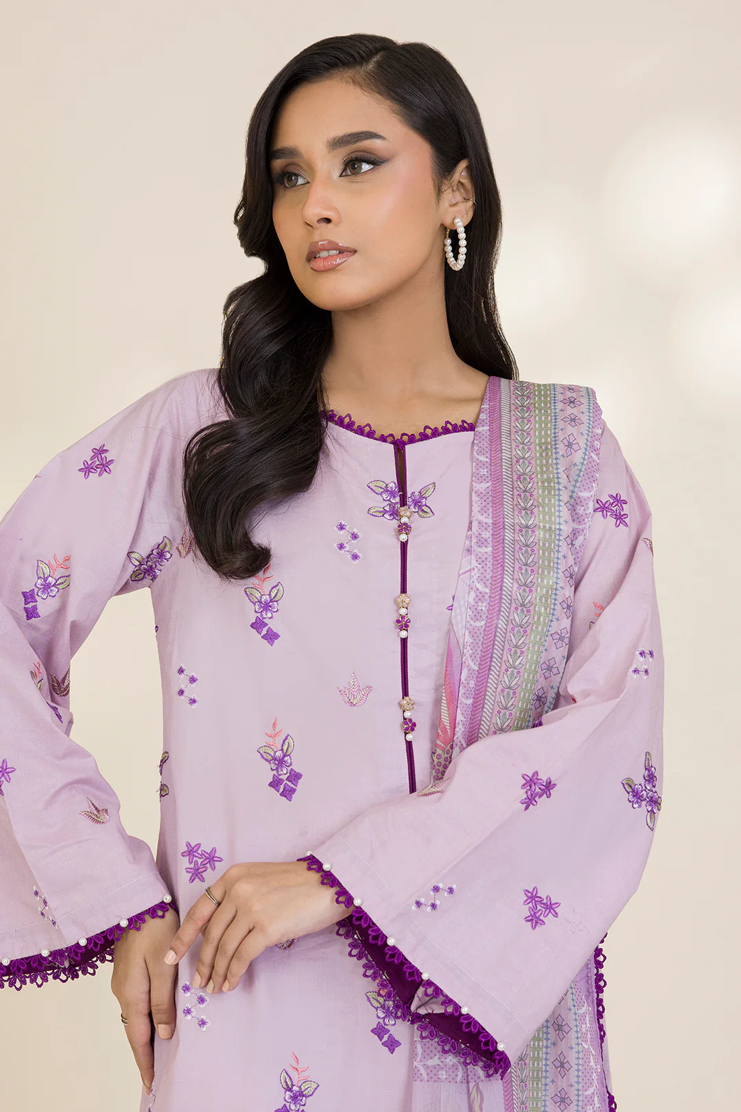 Embroidered Shirt Shalwar Dupatta - 0682 - Image 2
