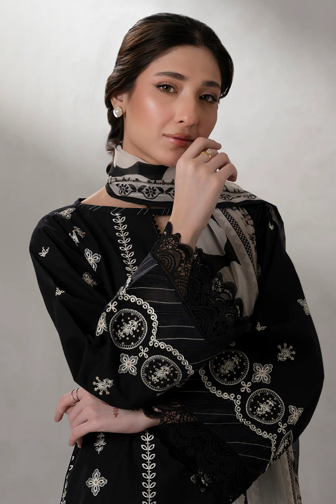 Embroidered Shirt Shalwar Dupatta - 0683 - Image 2