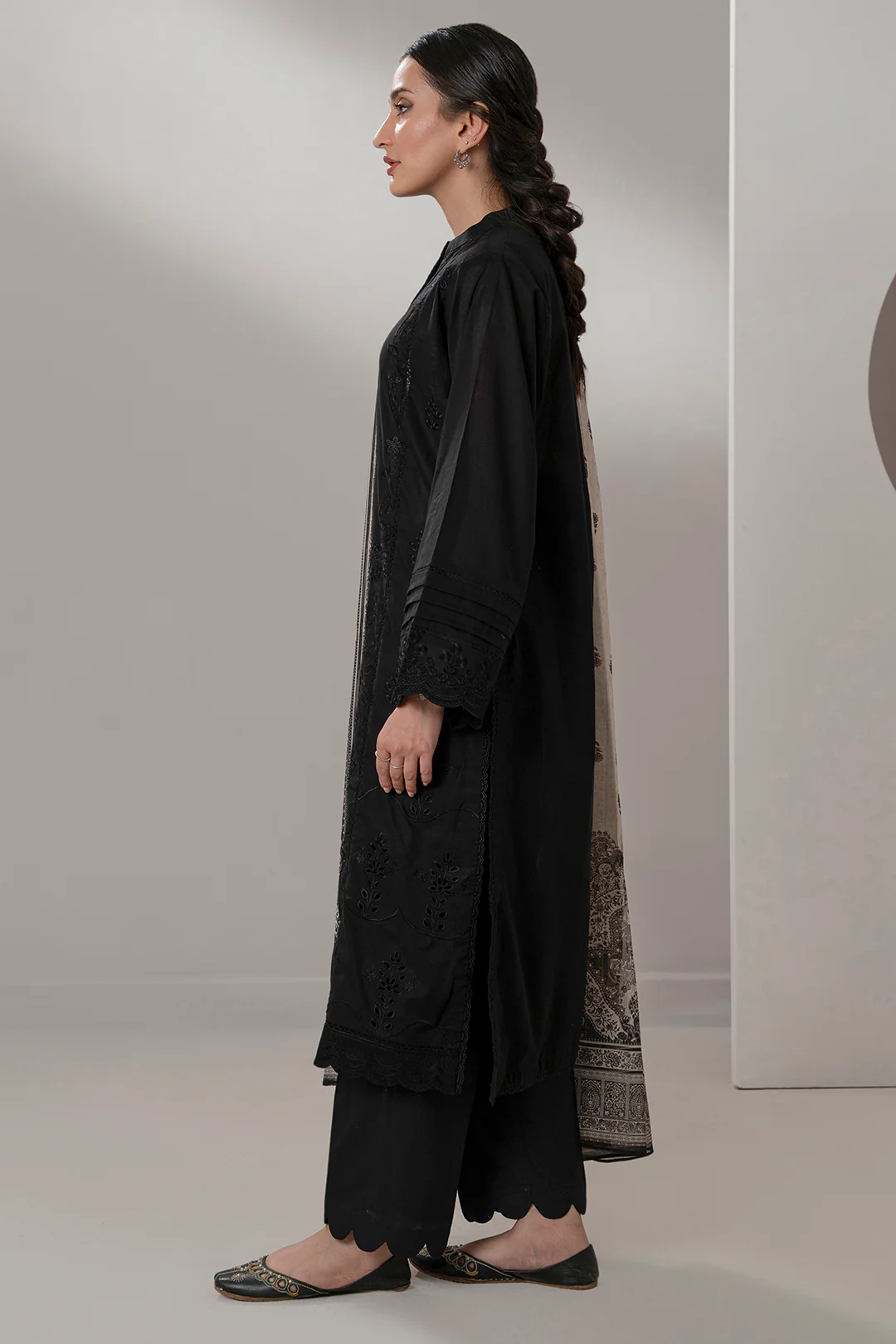 Embroidered Shirt Shalwar Dupatta - 0684 - Image 7