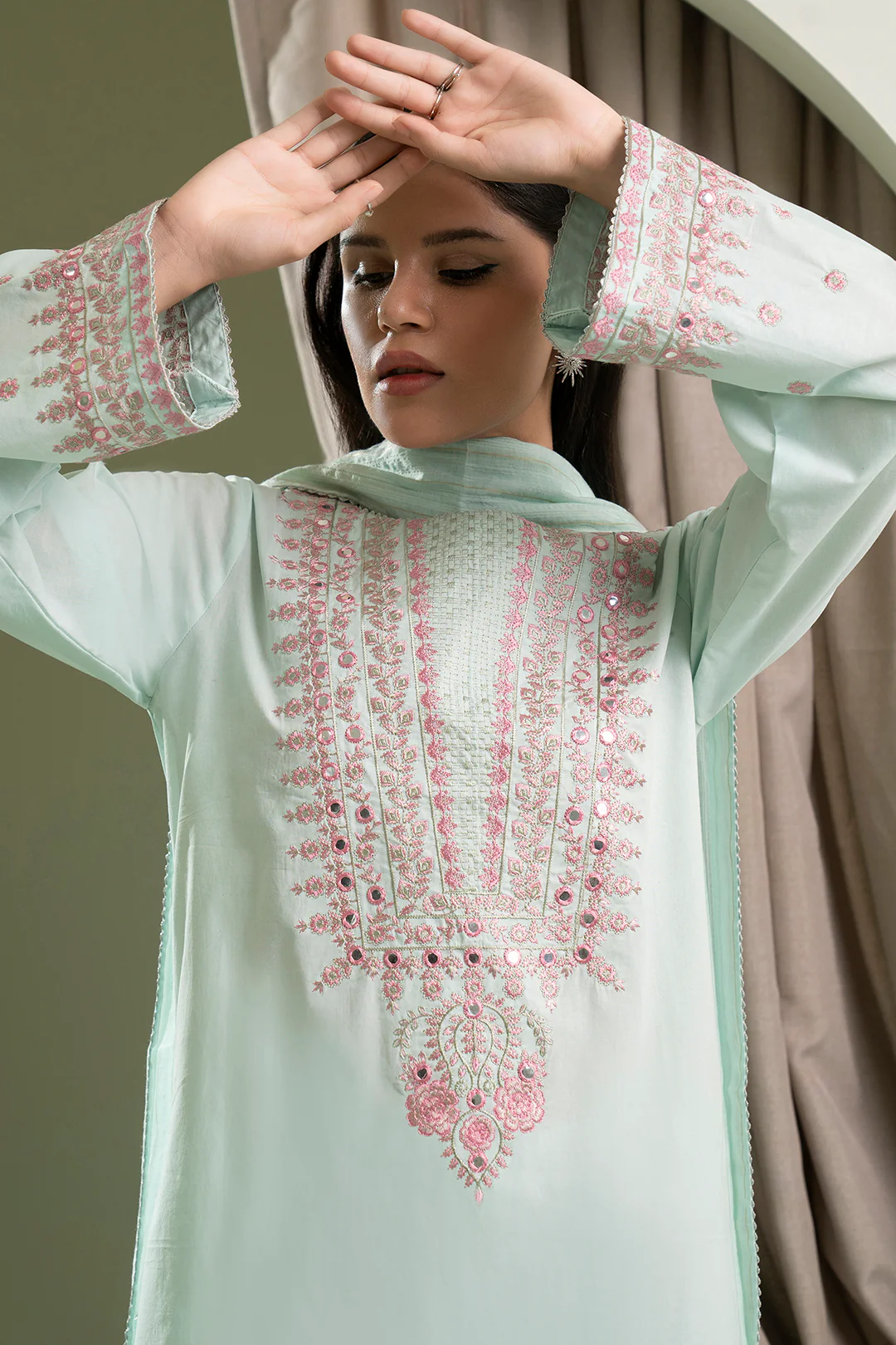 Embroidered Shirt Shalwar Dupatta - 0685 - Image 2