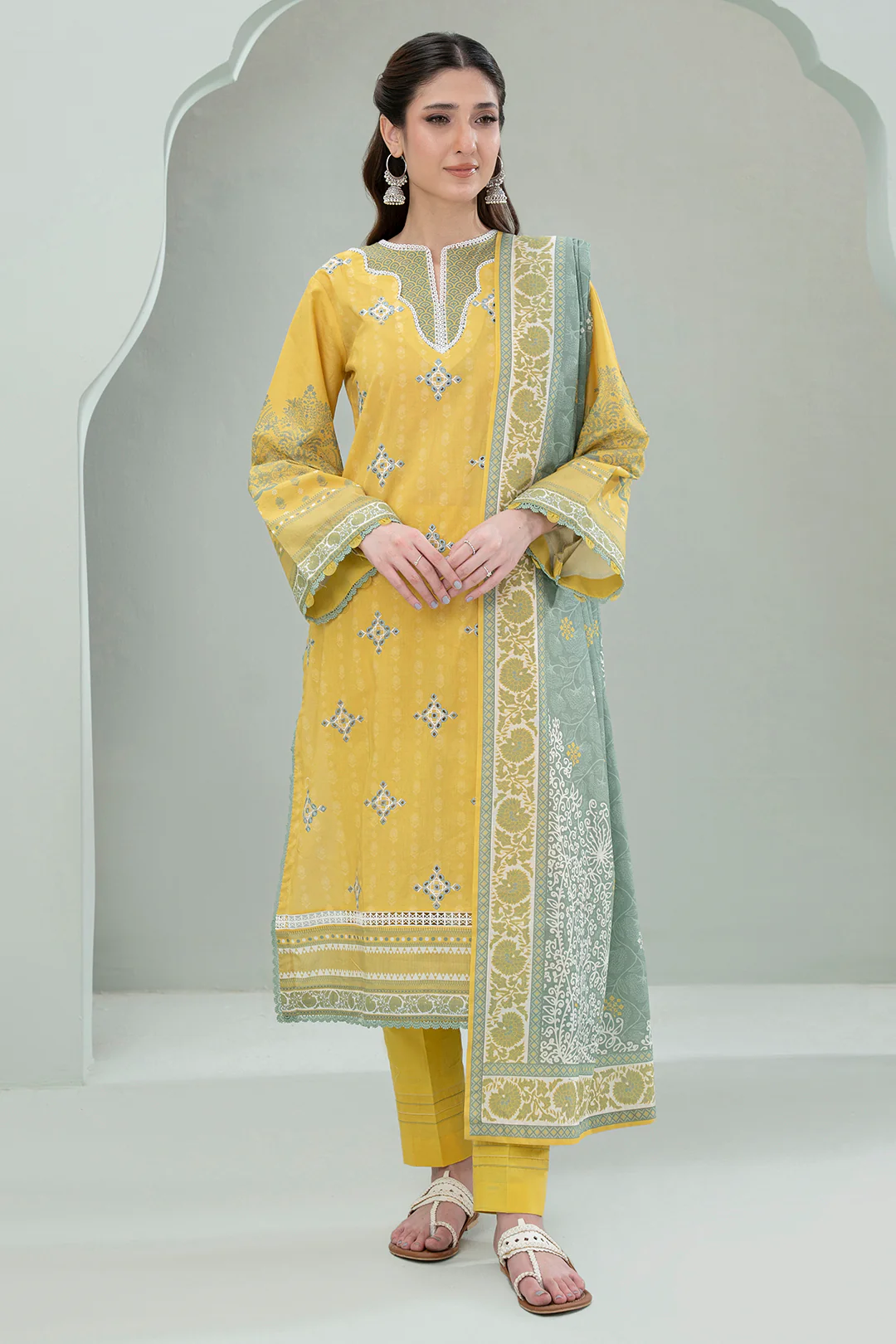 Embroidered Shirt Shalwar Dupatta - 0727