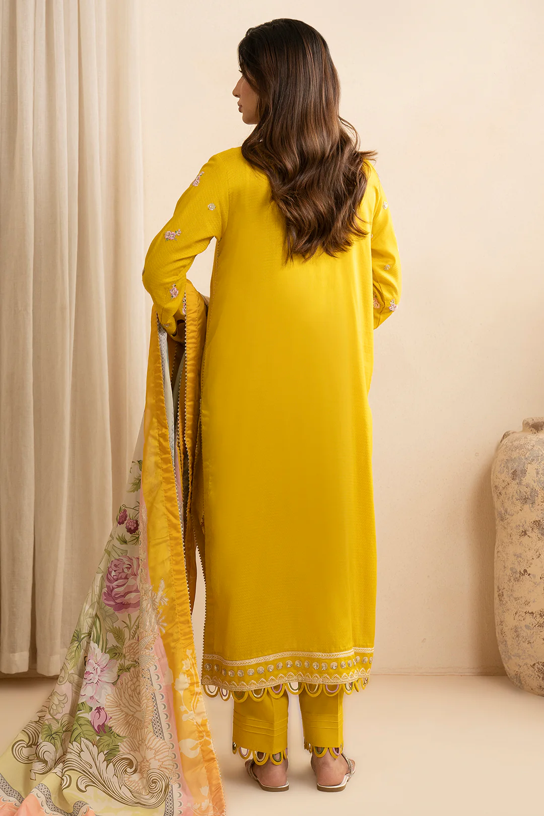Embroidered Shirt Shalwar Dupatta - 0739 - Image 11