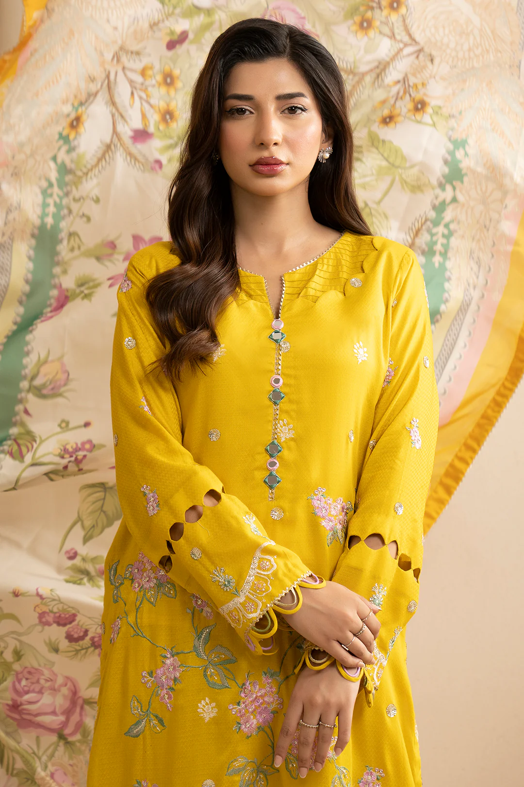 Embroidered Shirt Shalwar Dupatta - 0739 - Image 6