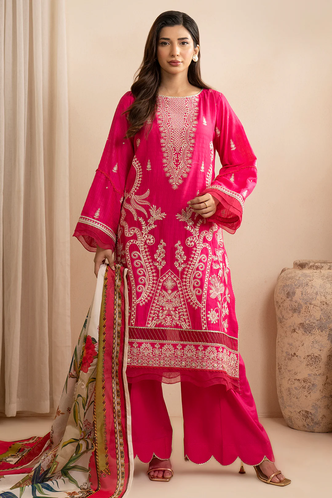 Embroidered Shirt Shalwar Dupatta - 0783 - Image 2