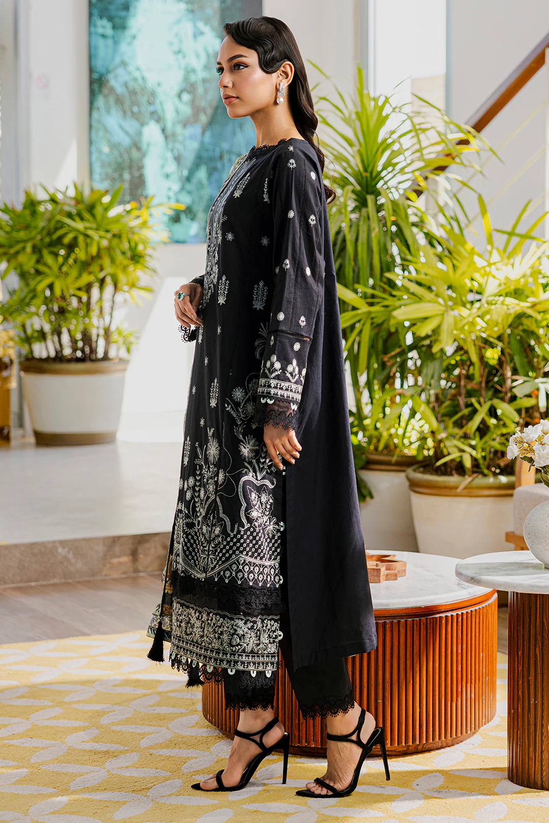 Embroidered Shirt Shalwar Dupatta - 0801 - Image 10