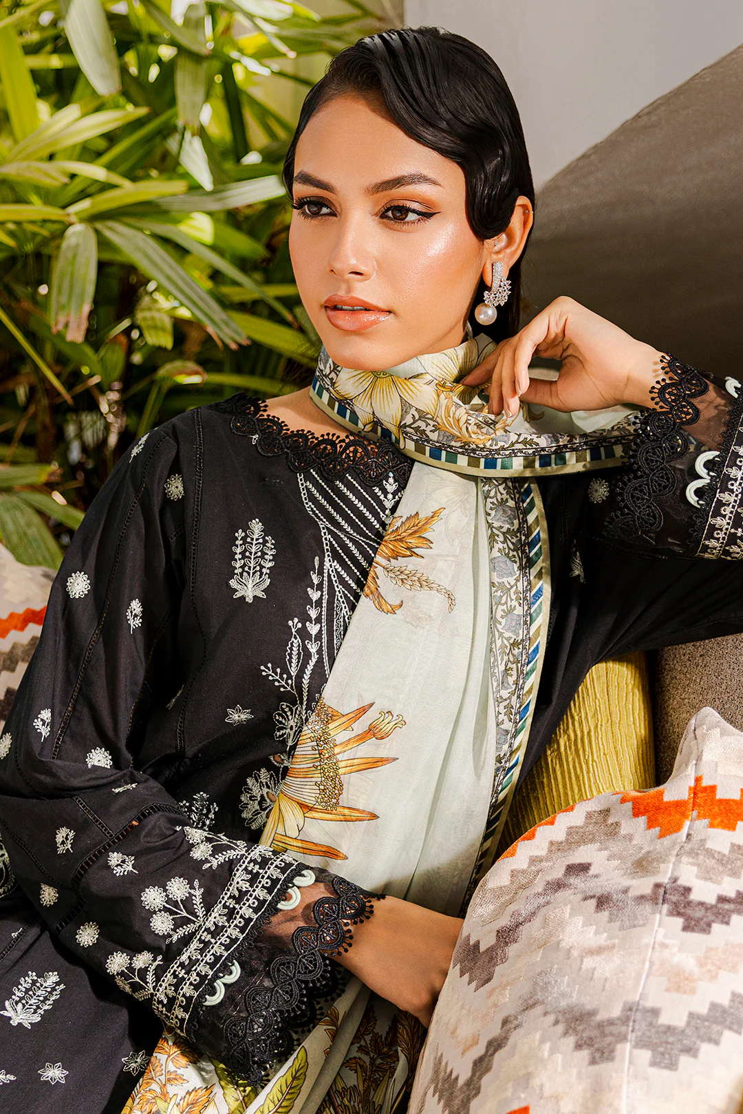 Embroidered Shirt Shalwar Dupatta - 0801 - Image 3
