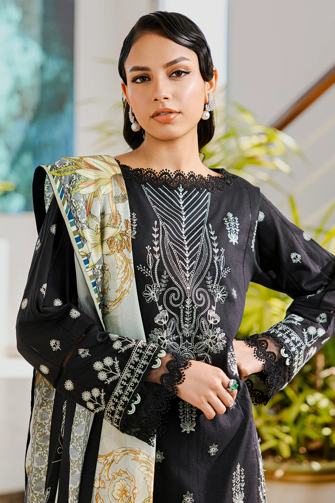 Embroidered Shirt Shalwar Dupatta - 0801 - Image 6