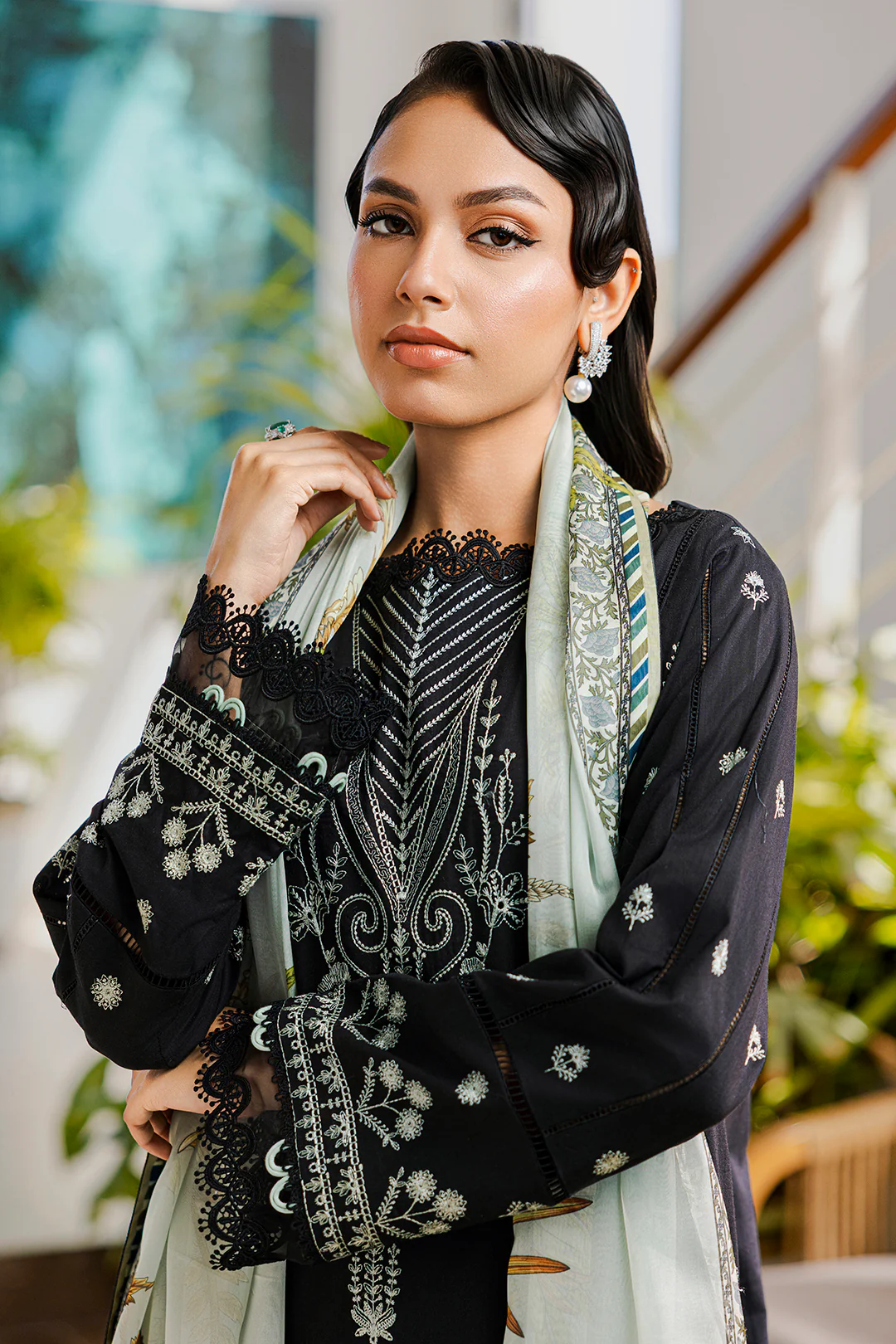 Embroidered Shirt Shalwar Dupatta - 0801 - Image 9