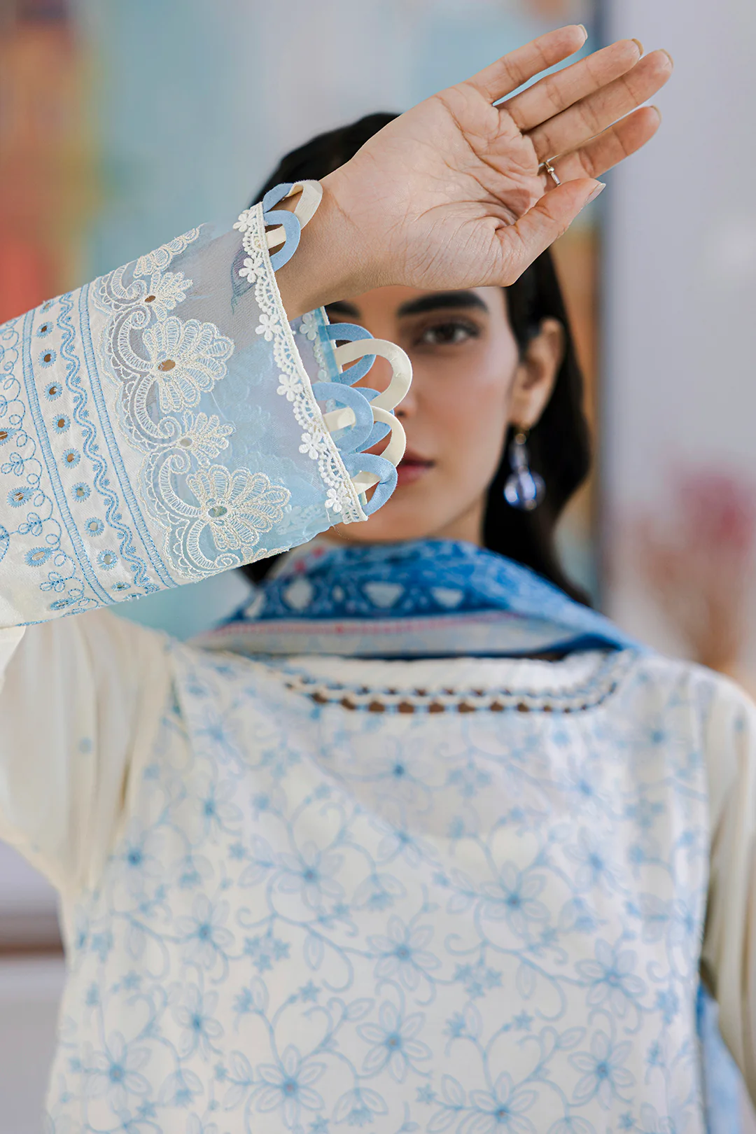 Embroidered Shirt Shalwar Dupatta - 0805 - Image 12