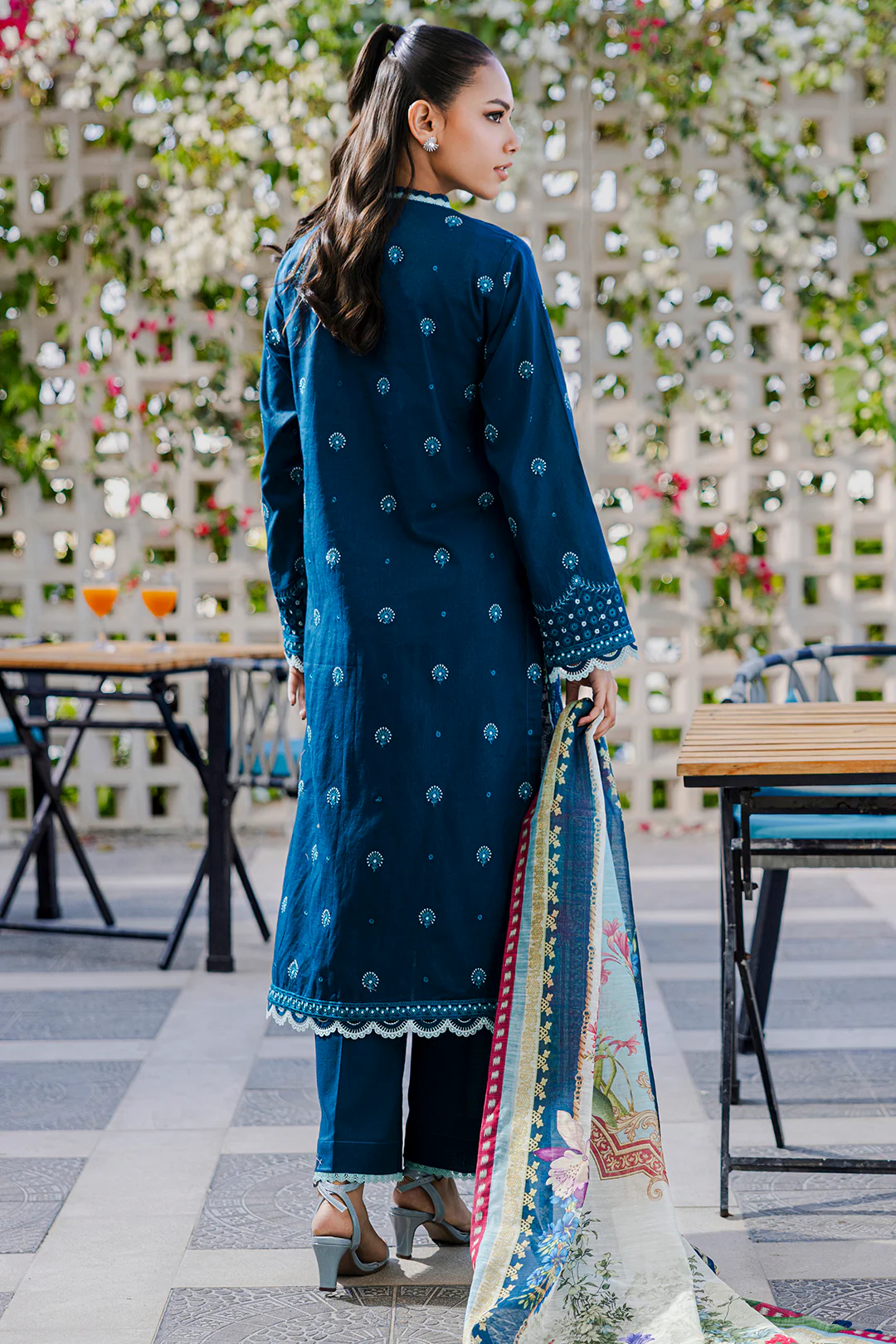 Embroidered Shirt Shalwar Dupatta - 0806 - Image 10