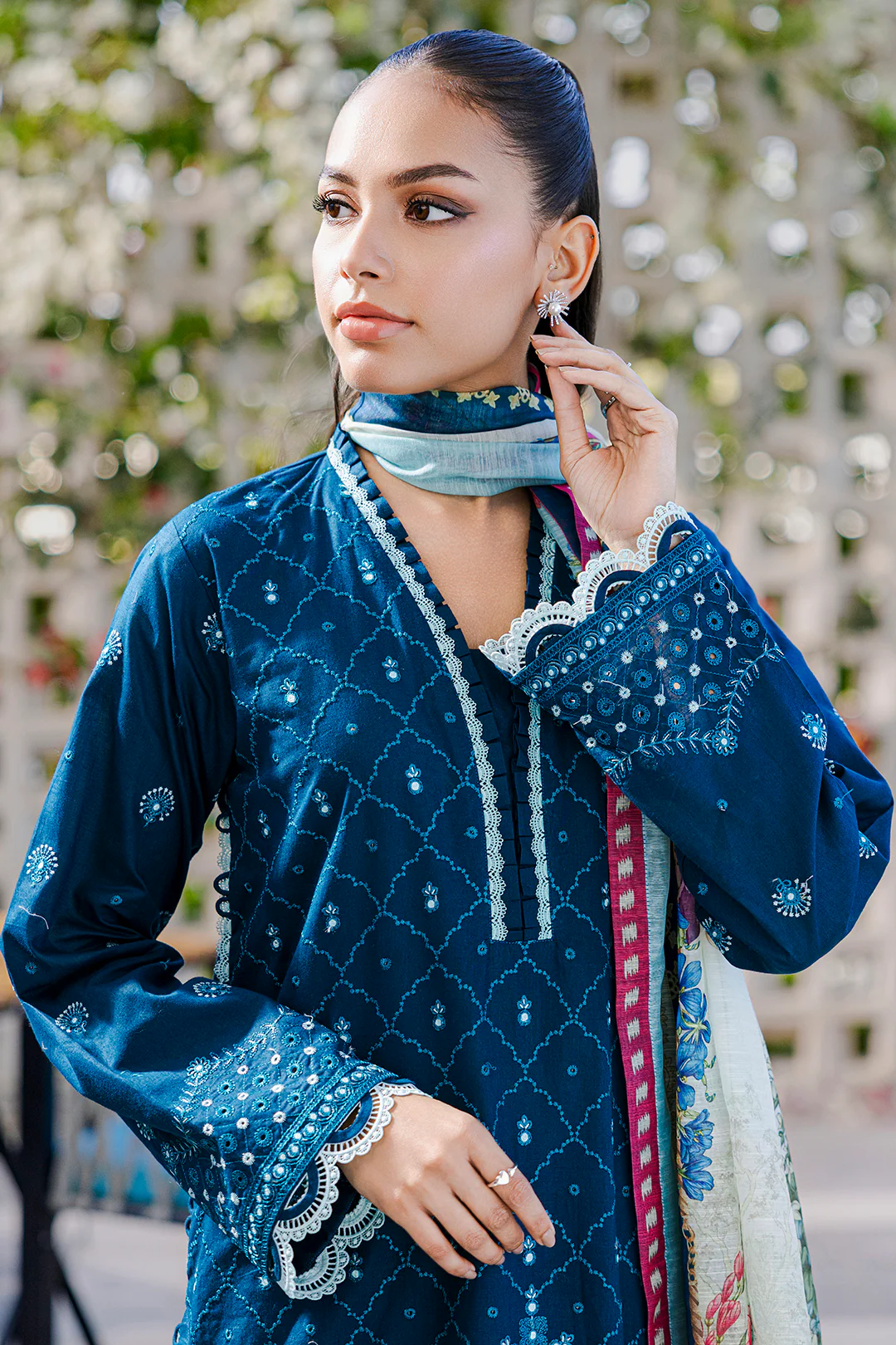 Embroidered Shirt Shalwar Dupatta - 0806 - Image 5