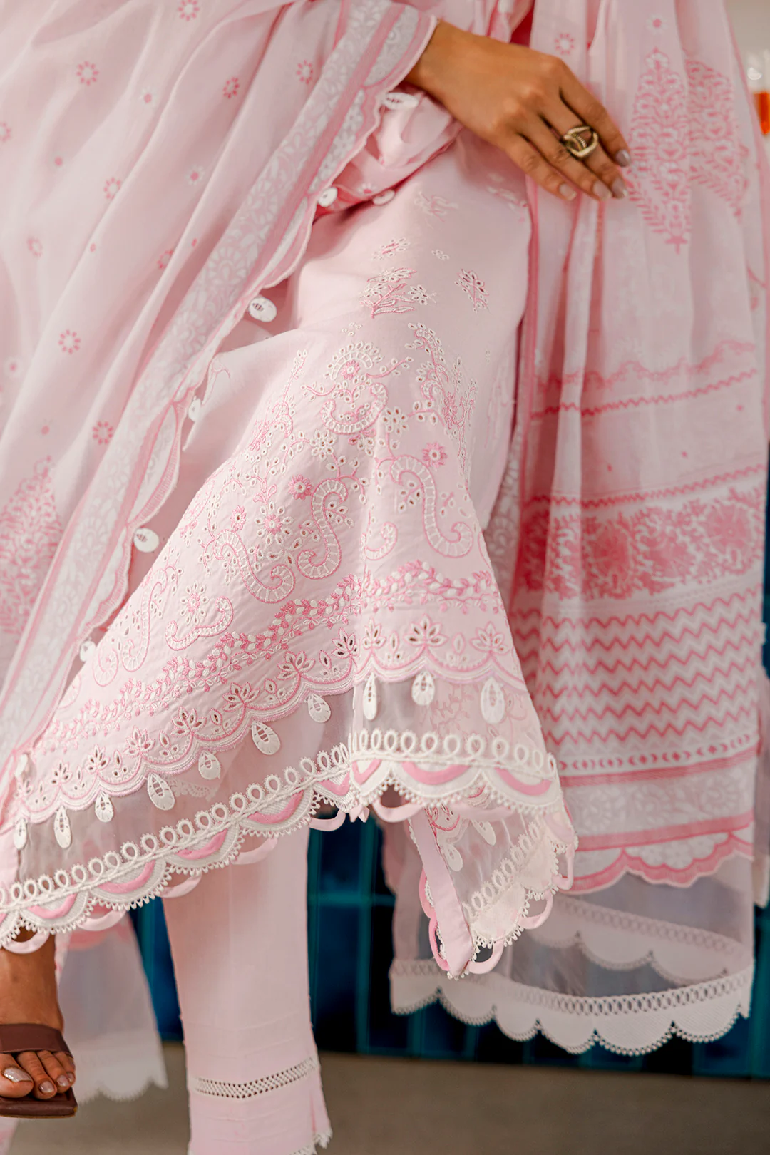 Embroidered Shirt Shalwar Dupatta - 0807 - Image 12