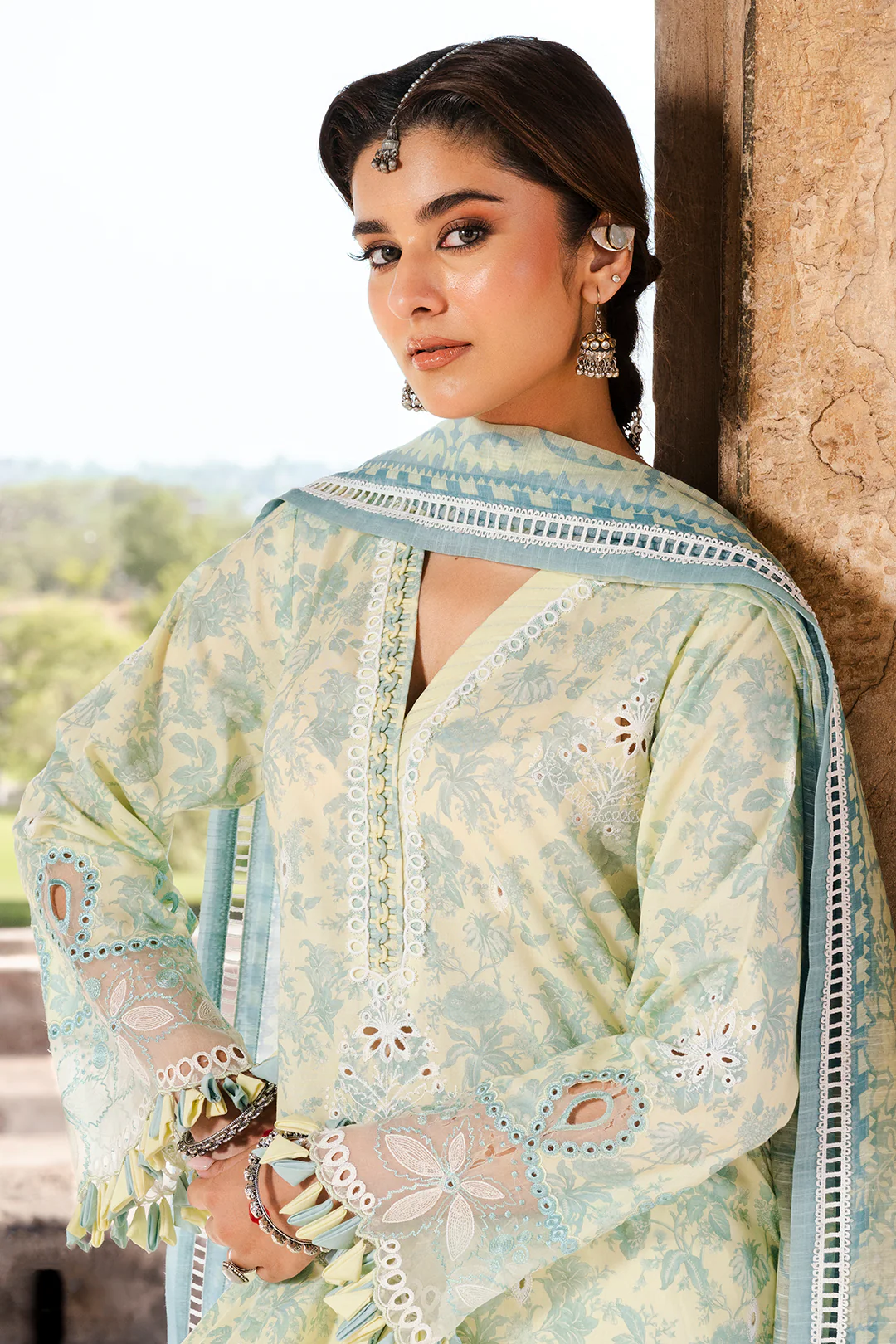 Embroidered Shirt Shalwar Dupatta - 0809 - Image 2