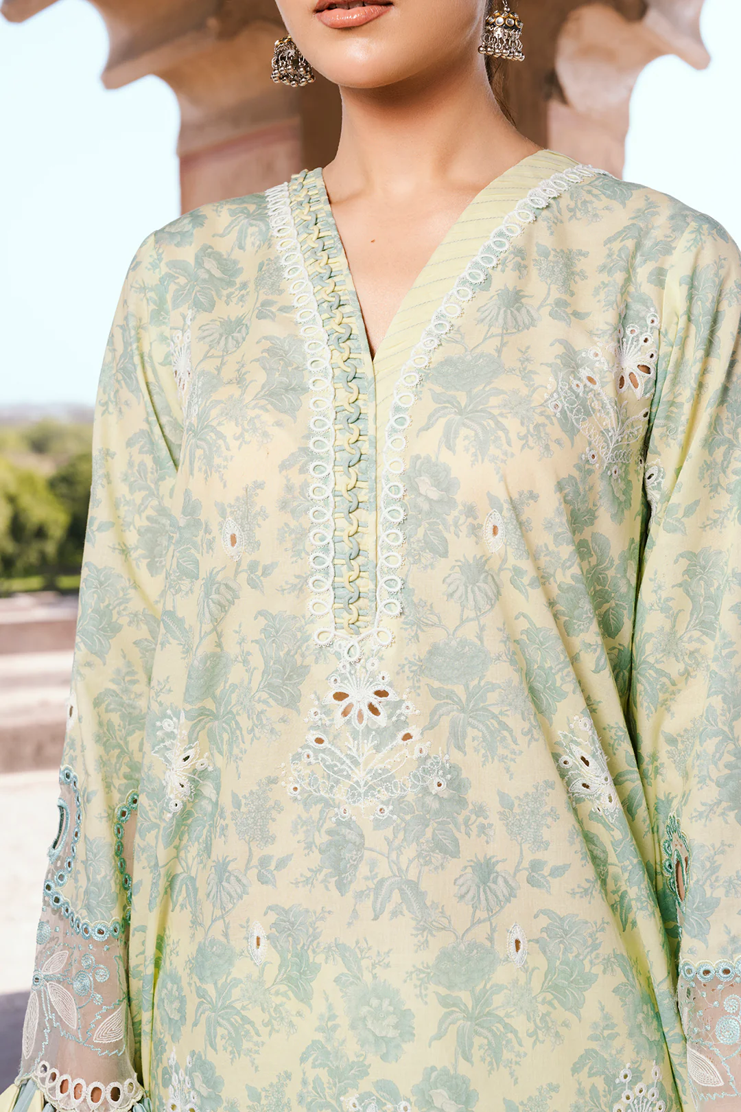 Embroidered Shirt Shalwar Dupatta - 0809 - Image 5