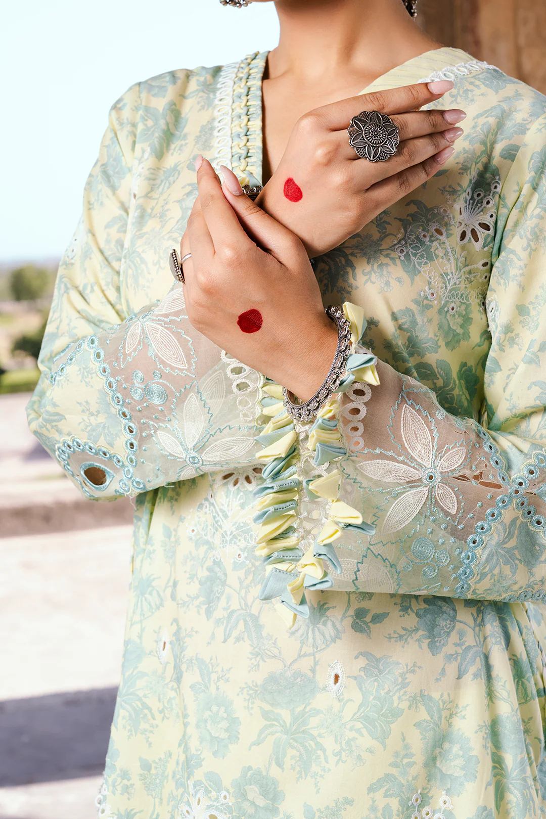 Embroidered Shirt Shalwar Dupatta - 0809 - Image 6