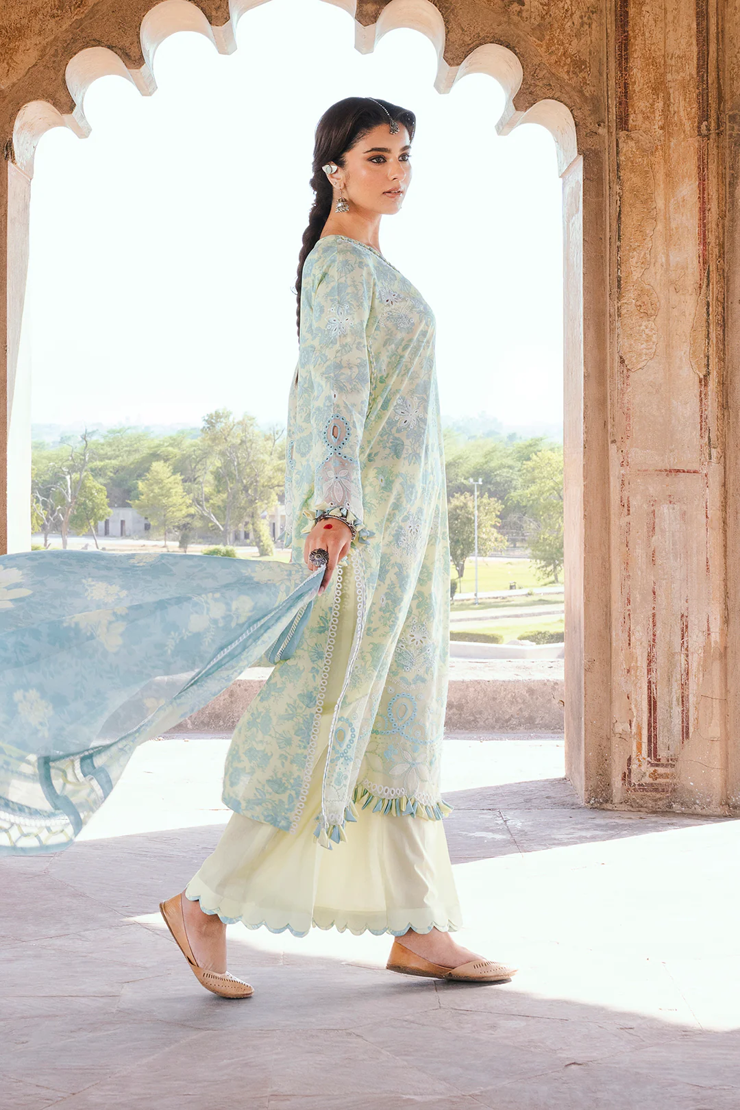 Embroidered Shirt Shalwar Dupatta - 0809 - Image 7