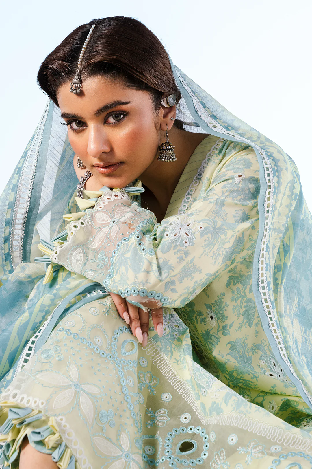 Embroidered Shirt Shalwar Dupatta - 0809 - Image 9
