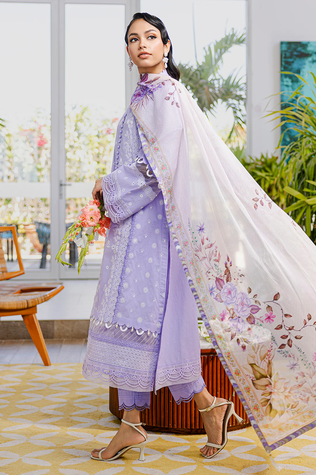Embroidered Shirt Shalwar Dupatta - 0811 - Image 5