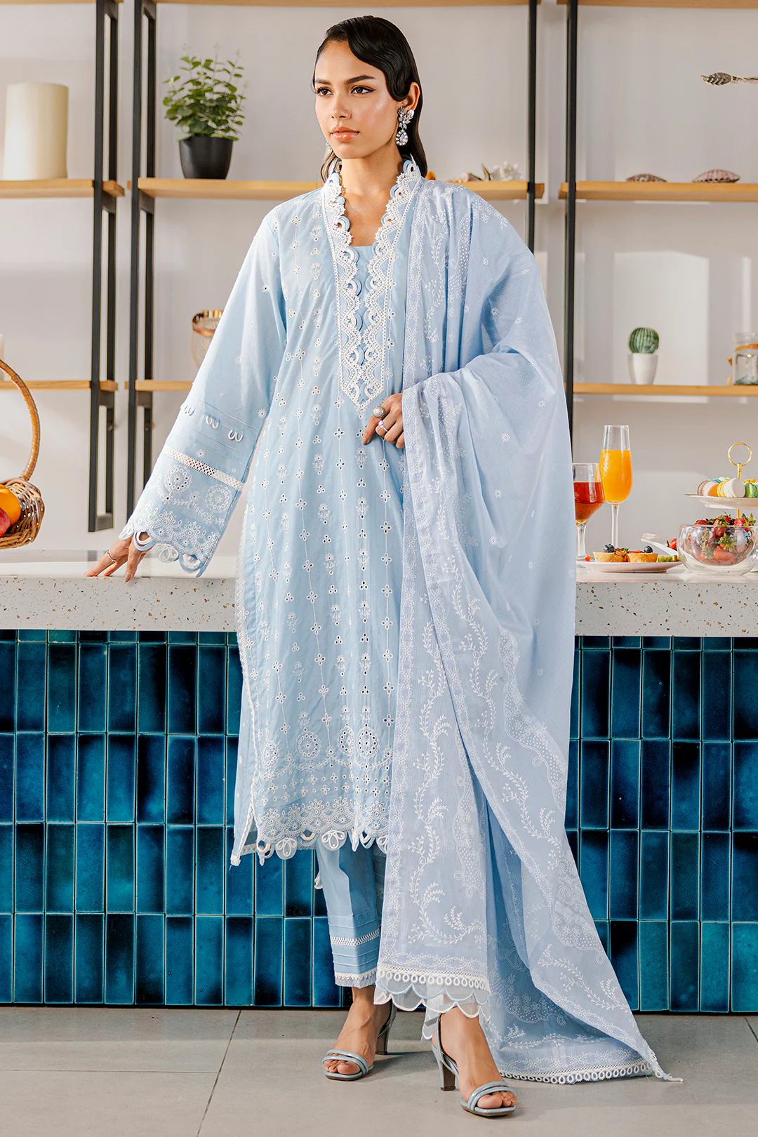Embroidered Shirt Shalwar Dupatta - 0814