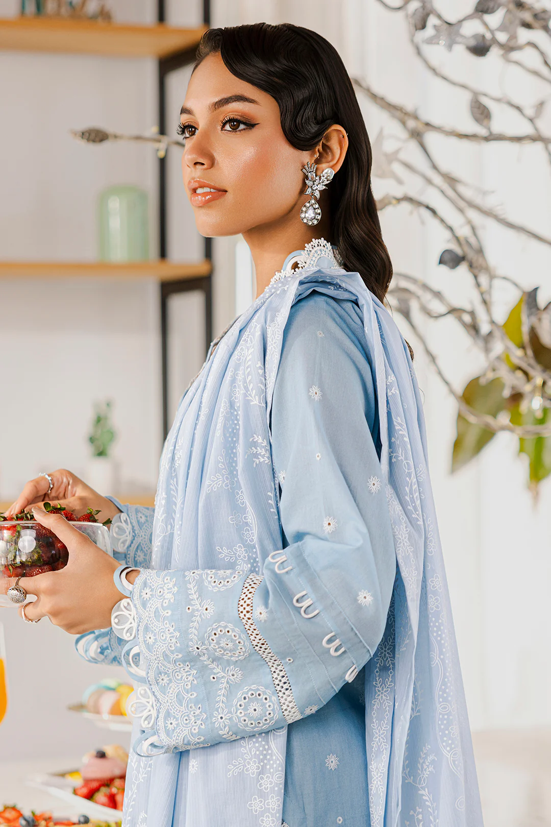Embroidered Shirt Shalwar Dupatta - 0814 - Image 14