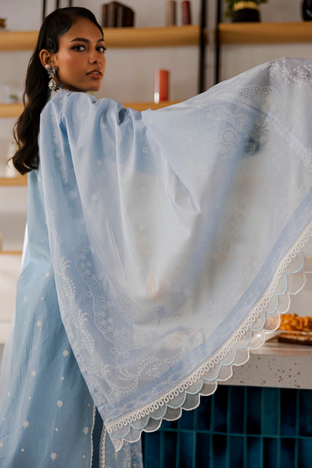 Embroidered Shirt Shalwar Dupatta - 0814 - Image 17