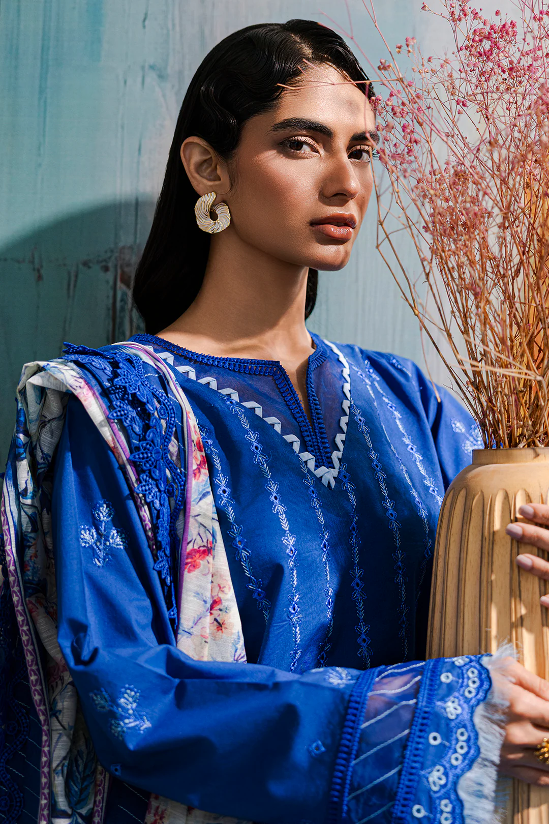 Embroidered Shirt Shalwar Dupatta - 0815 - Image 2