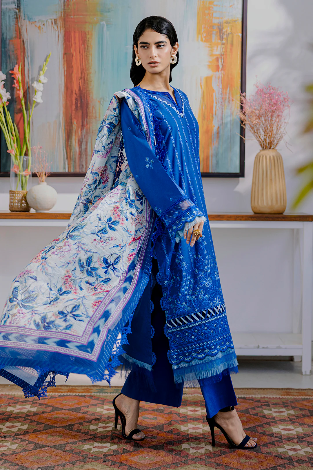Embroidered Shirt Shalwar Dupatta - 0815 - Image 3