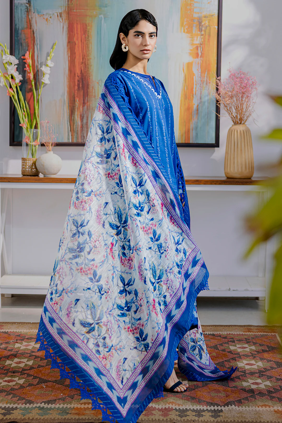 Embroidered Shirt Shalwar Dupatta - 0815 - Image 5