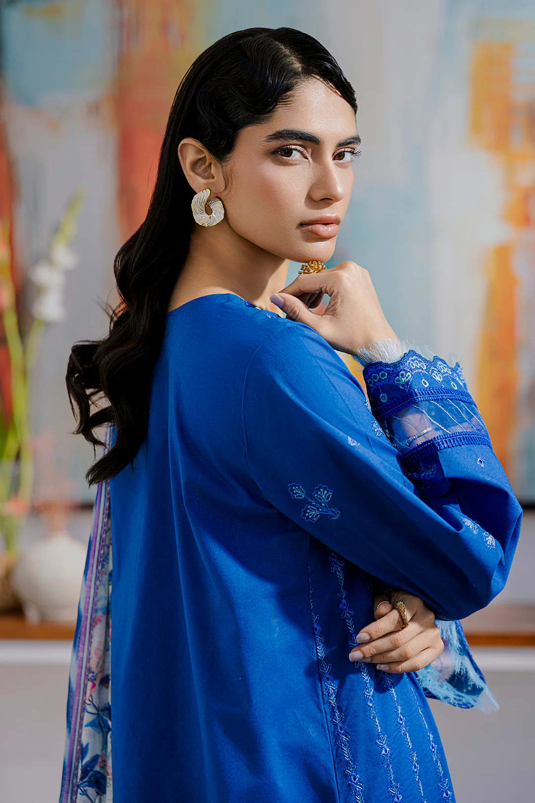 Embroidered Shirt Shalwar Dupatta - 0815 - Image 6