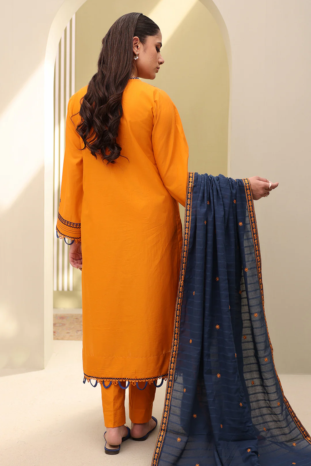 Embroidered Shirt Shalwar Dupatta - 0820 - Image 7