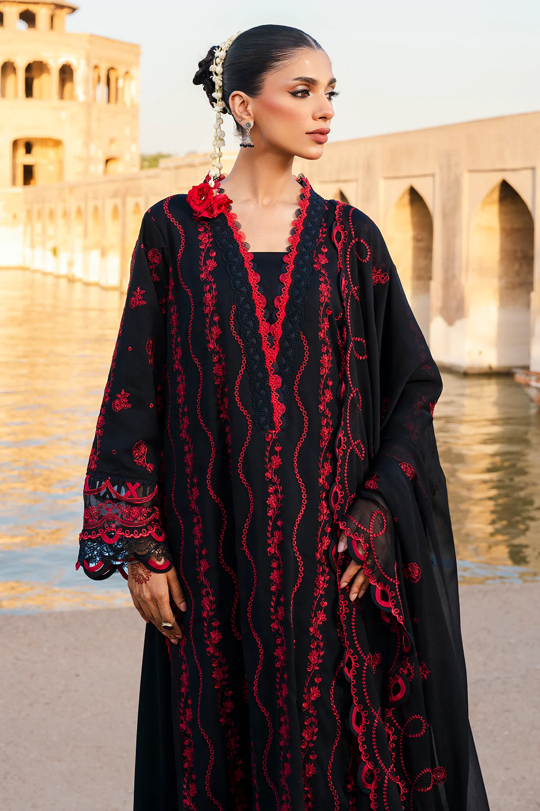 Embroidered Shirt Shalwar Dupatta - 0822 - Image 4