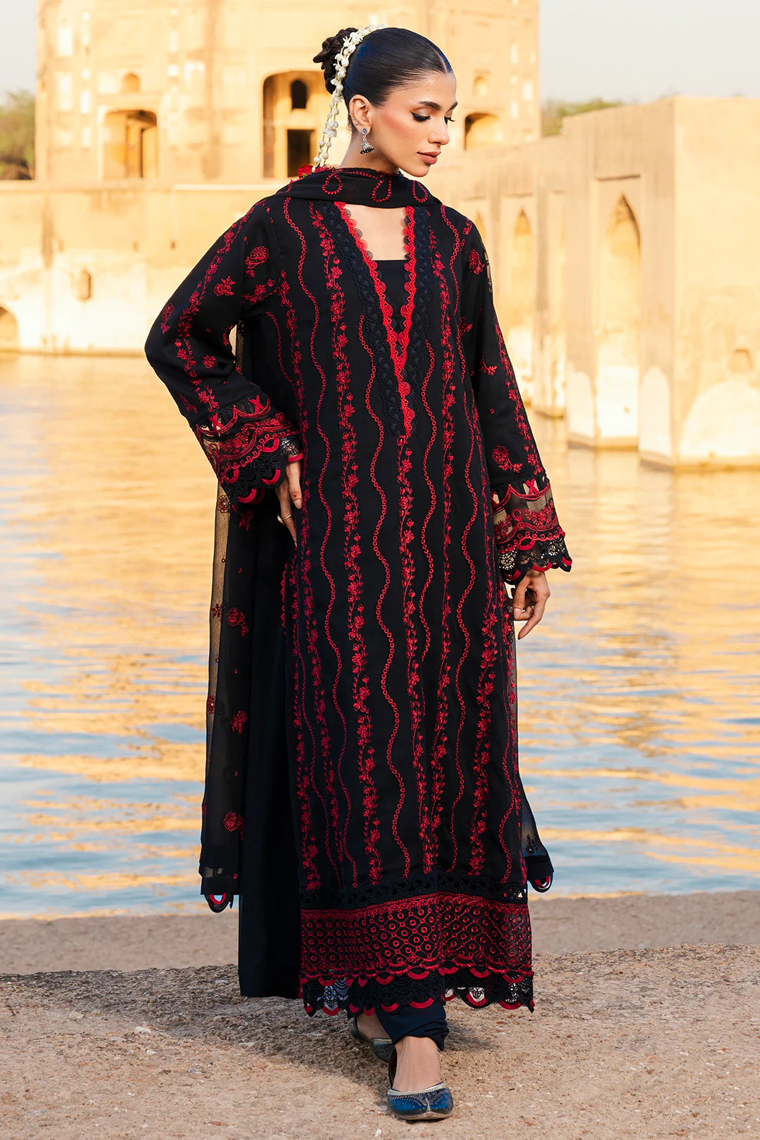 Embroidered Shirt Shalwar Dupatta - 0822 - Image 6