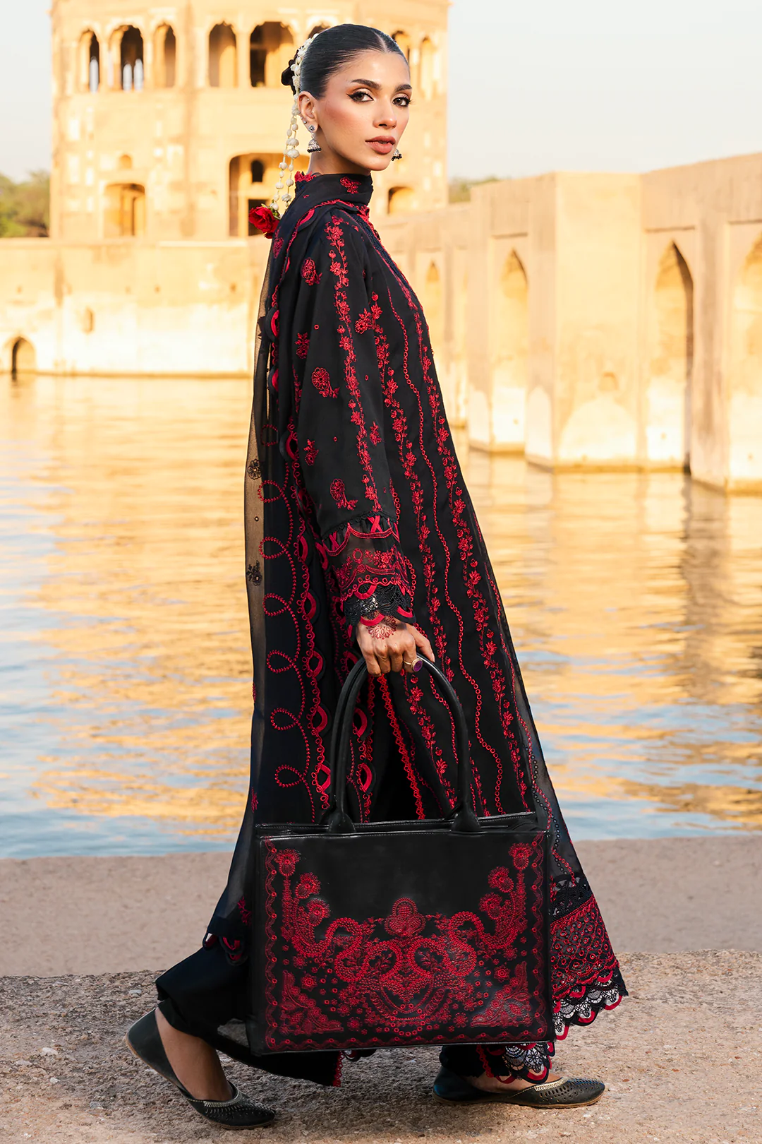 Embroidered Shirt Shalwar Dupatta - 0822 - Image 7