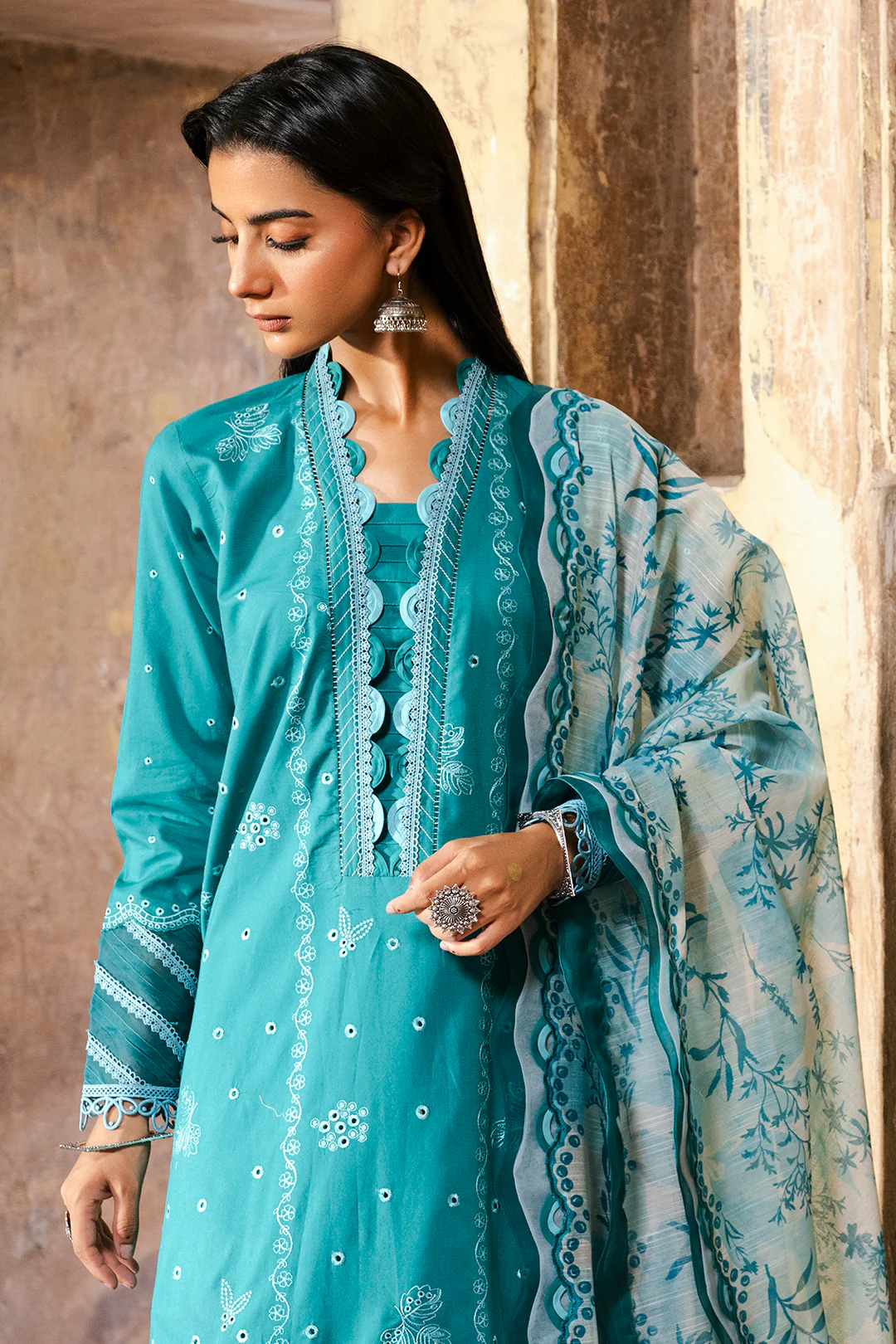 Embroidered Shirt Shalwar Dupatta - 0823 - Image 10