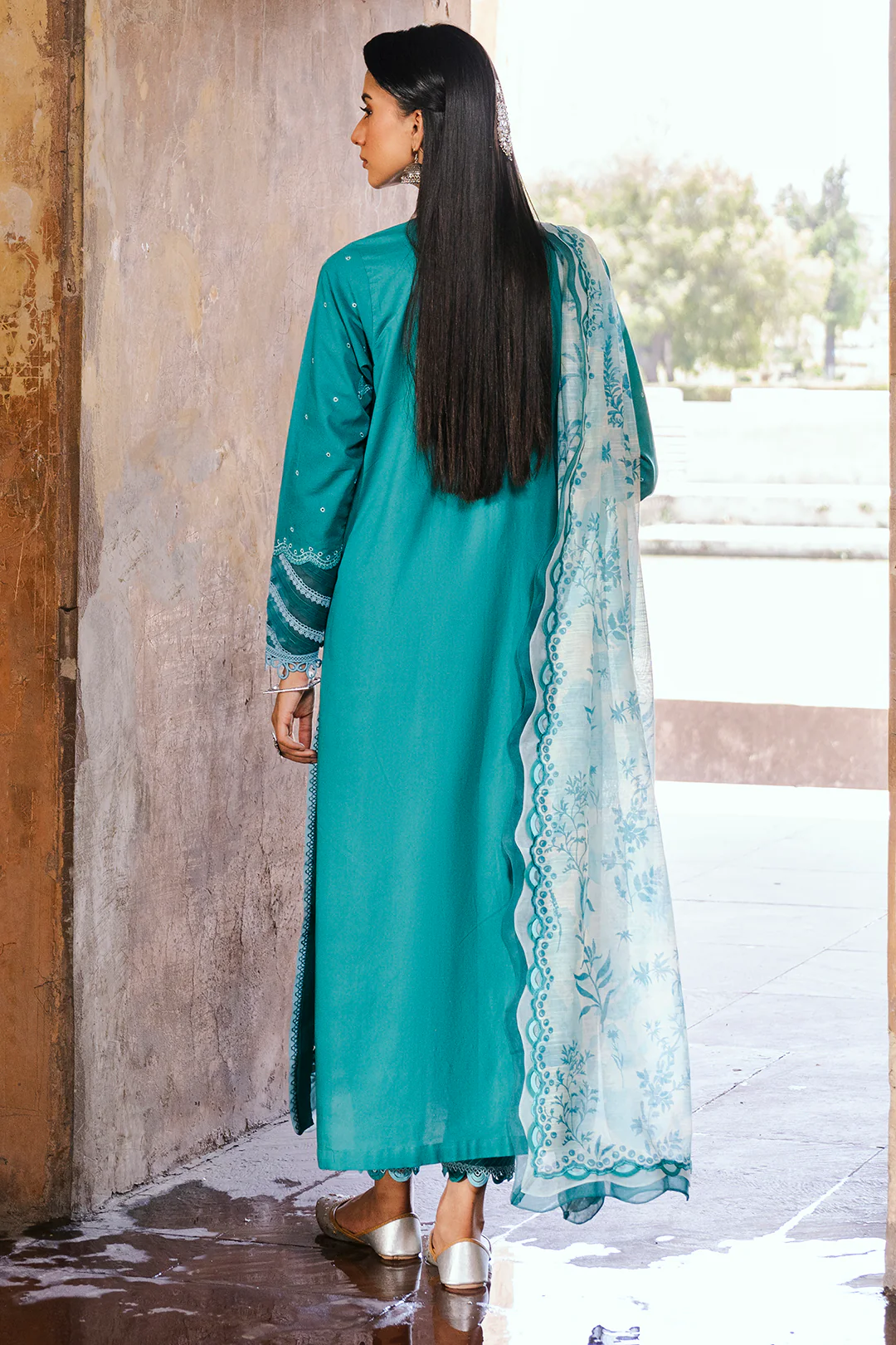 Embroidered Shirt Shalwar Dupatta - 0823 - Image 12
