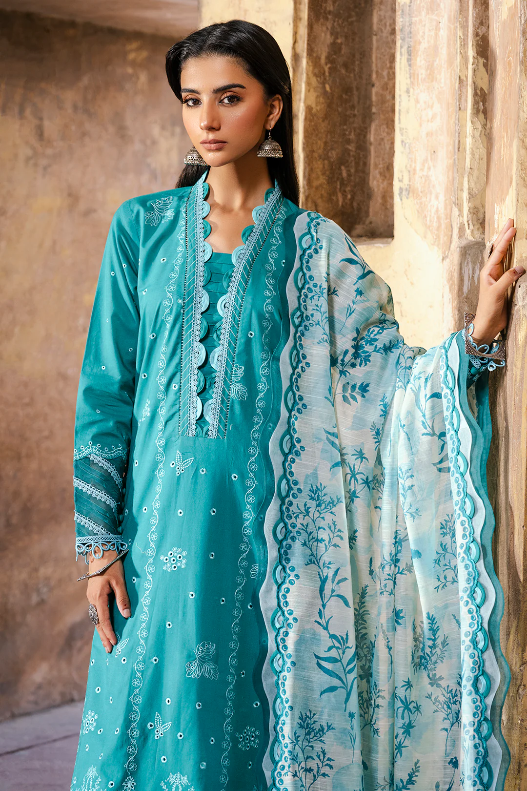 Embroidered Shirt Shalwar Dupatta - 0823 - Image 2