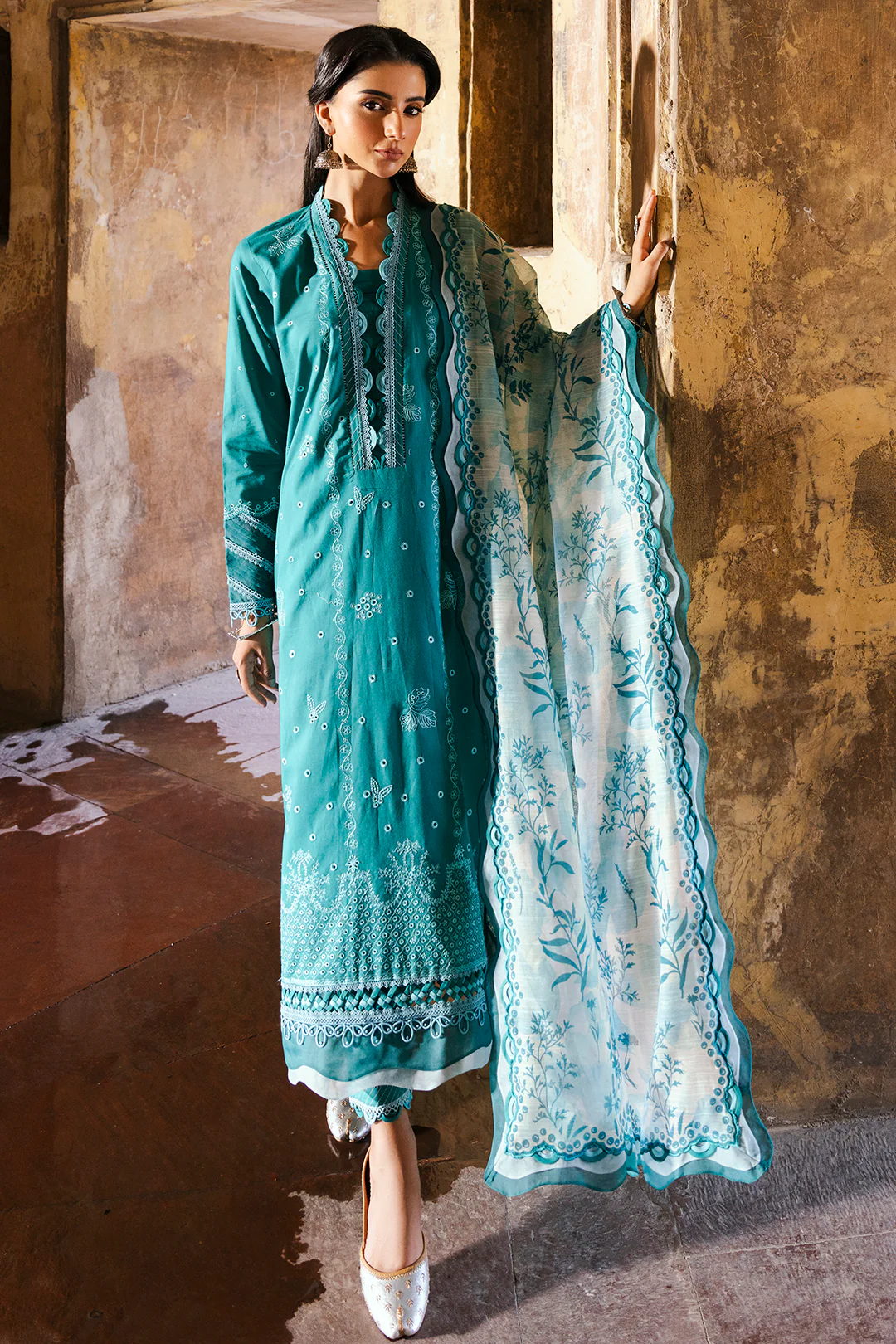 Embroidered Shirt Shalwar Dupatta - 0823 - Image 3