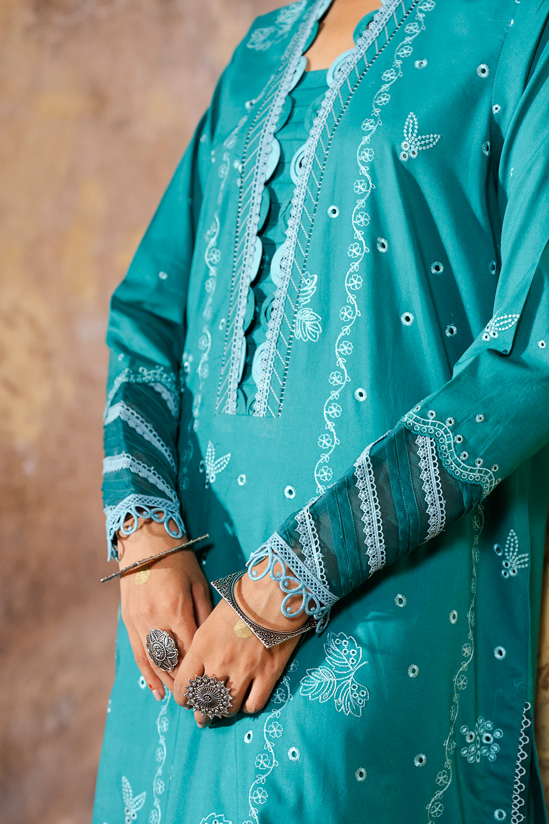 Embroidered Shirt Shalwar Dupatta - 0823 - Image 7