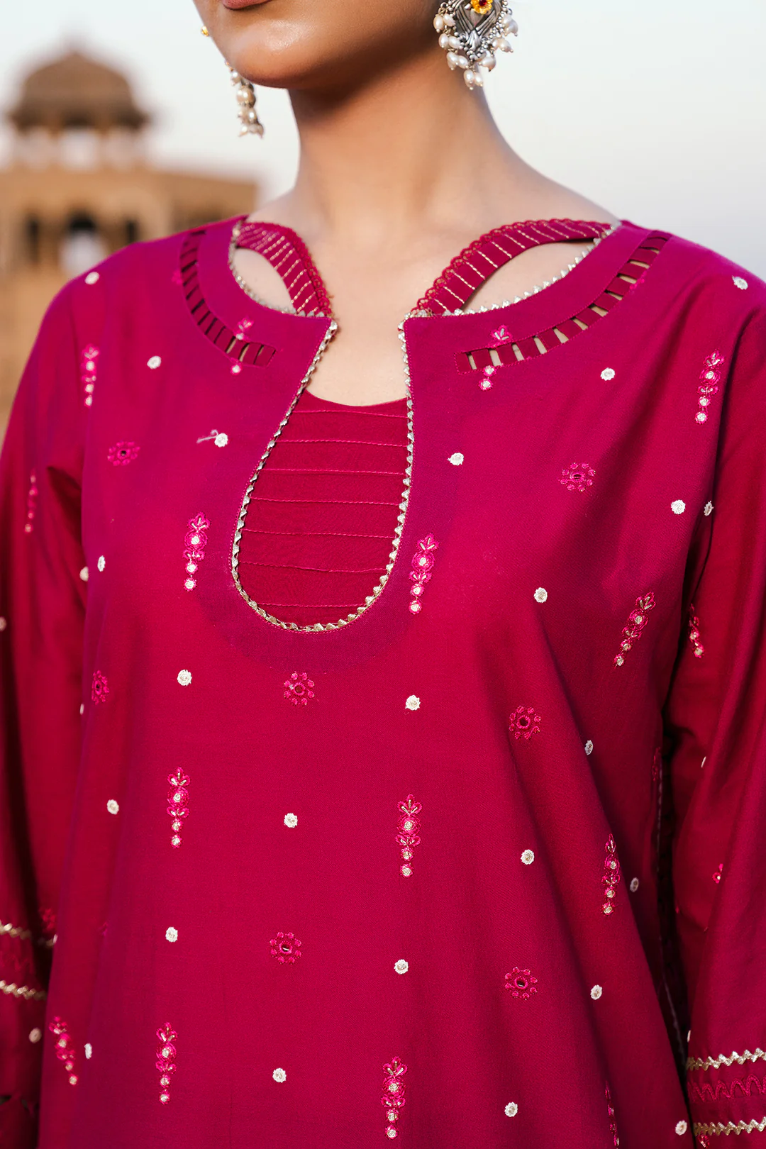 Embroidered Shirt Shalwar Dupatta - 0824 - Image 5