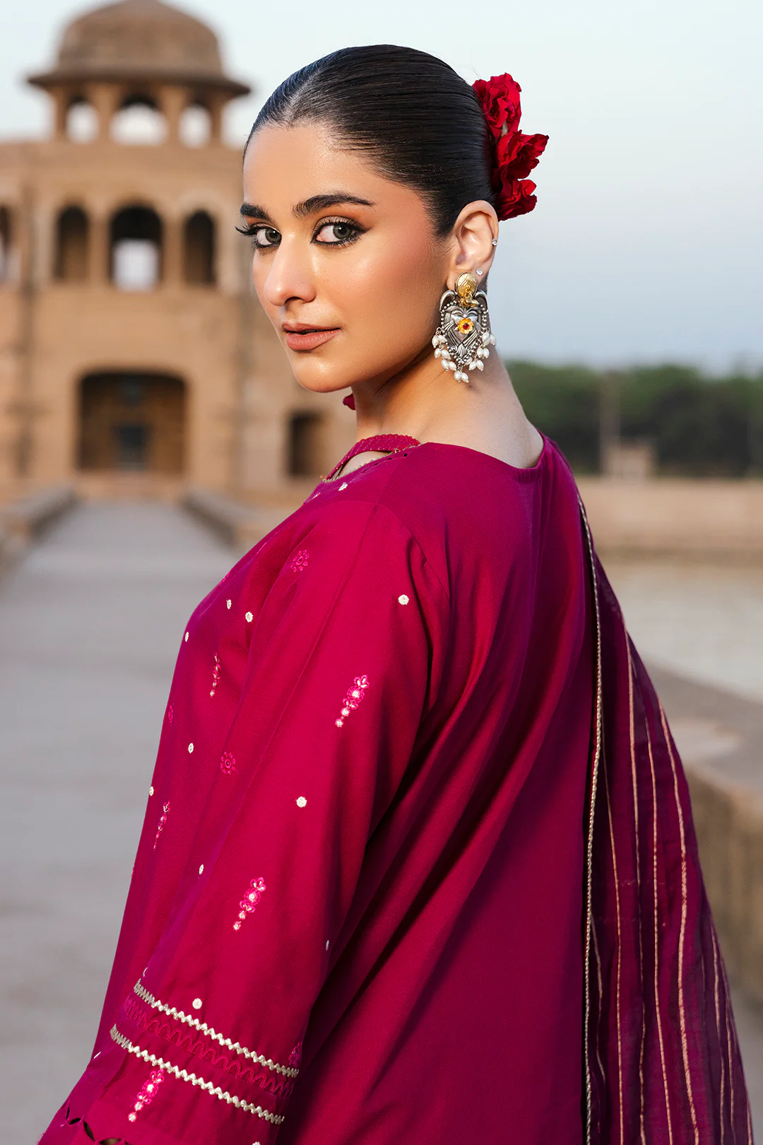 Embroidered Shirt Shalwar Dupatta - 0824 - Image 7