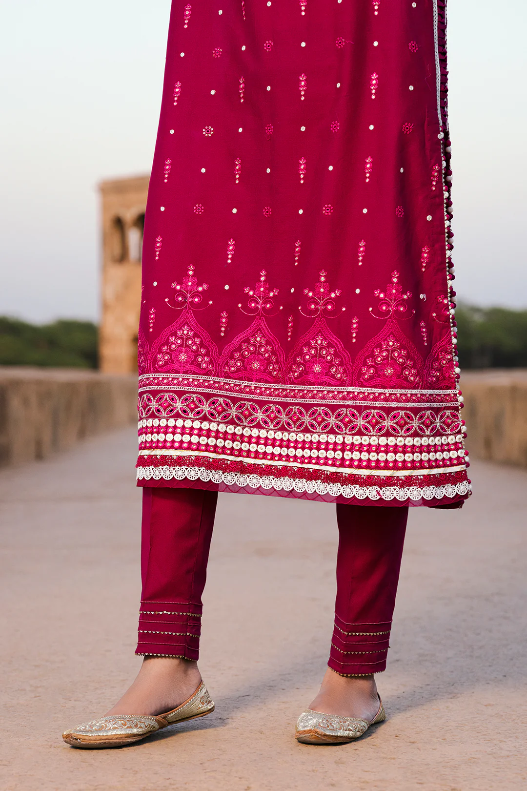 Embroidered Shirt Shalwar Dupatta - 0824 - Image 8
