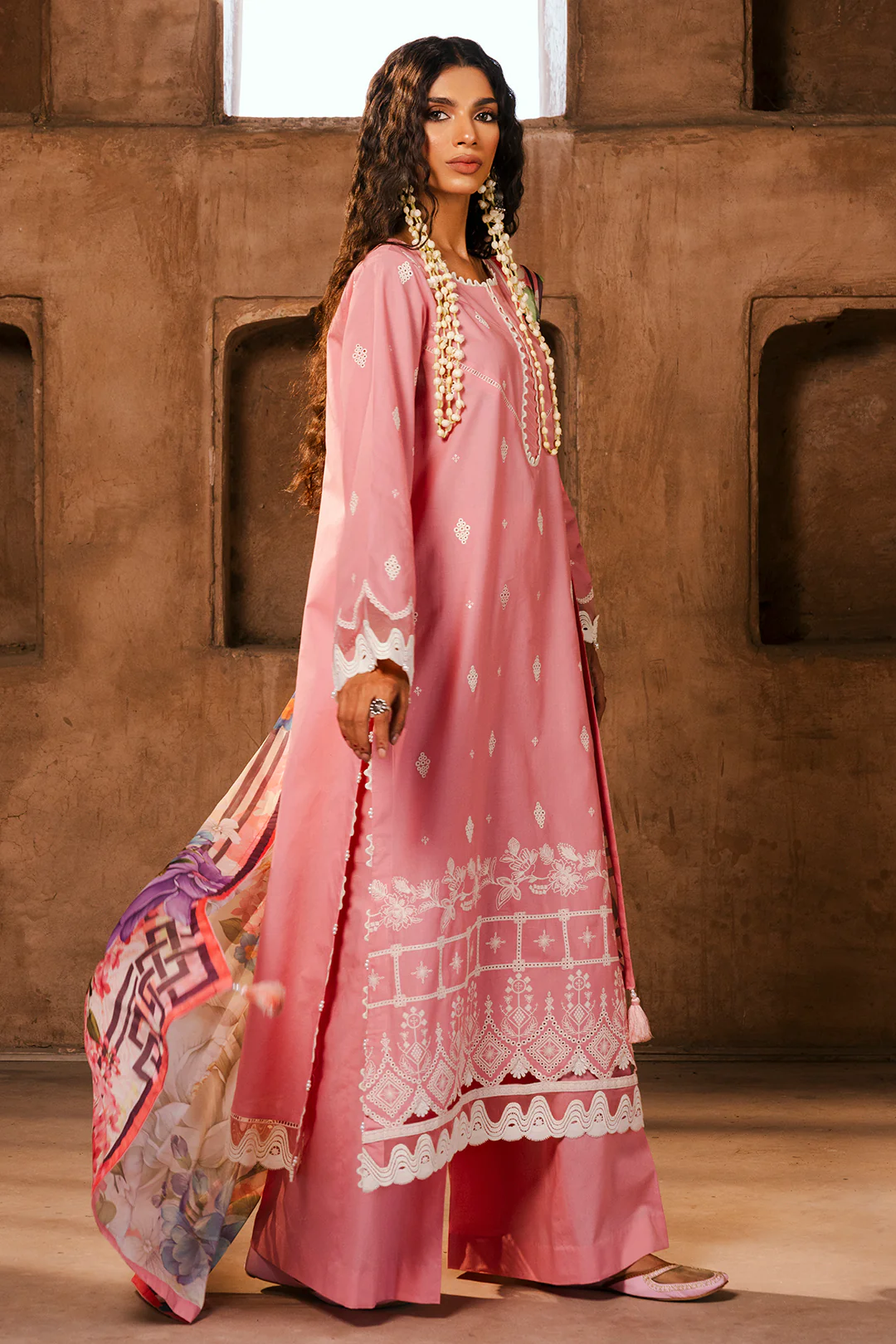 Embroidered Shirt Shalwar Dupatta - 0825 - Image 5