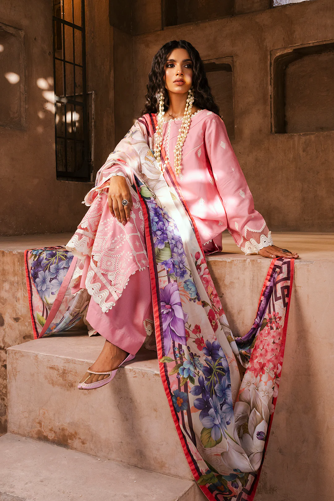 Embroidered Shirt Shalwar Dupatta - 0825 - Image 6