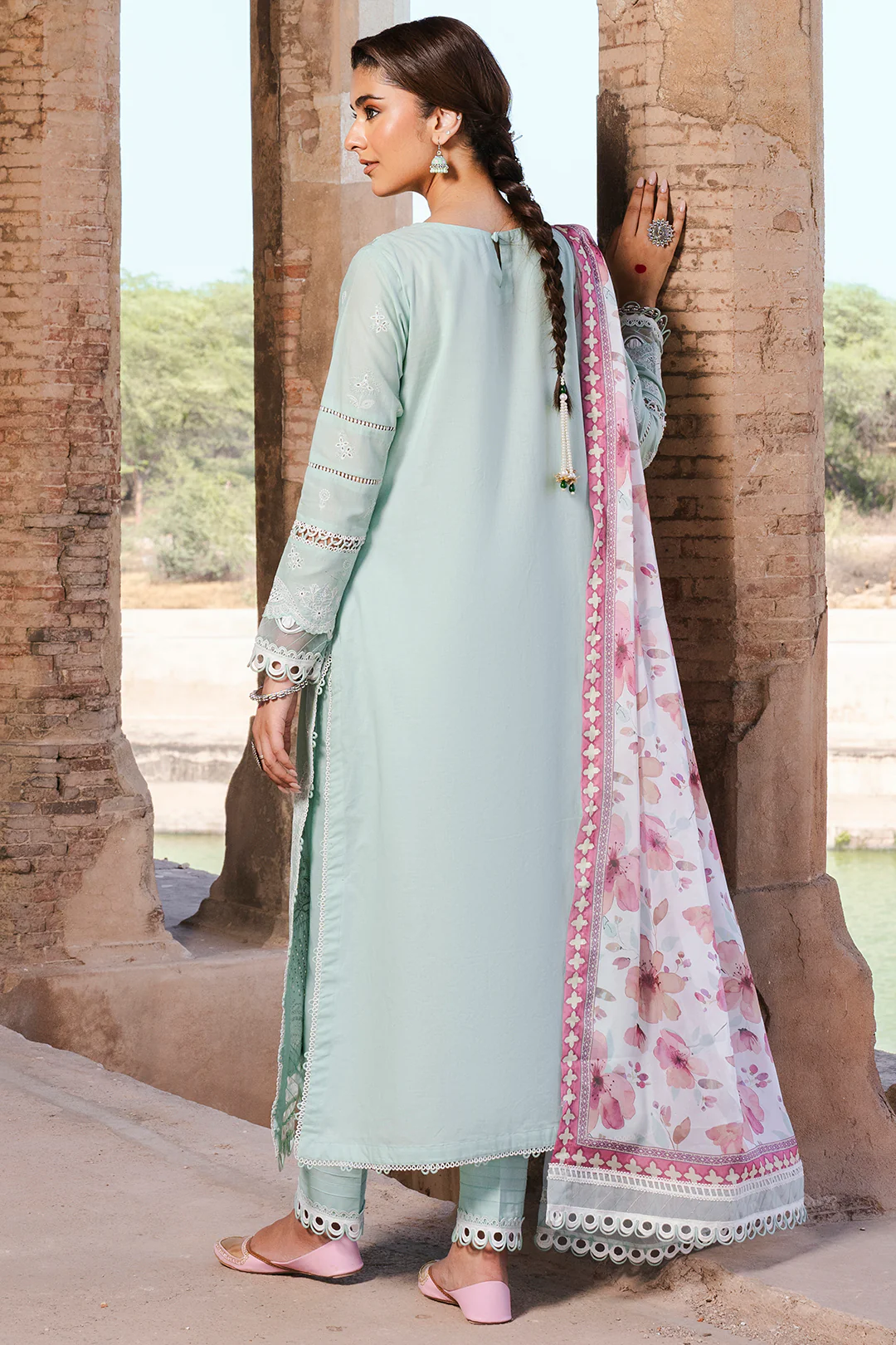 Embroidered Shirt Shalwar Dupatta - 0826 - Image 14
