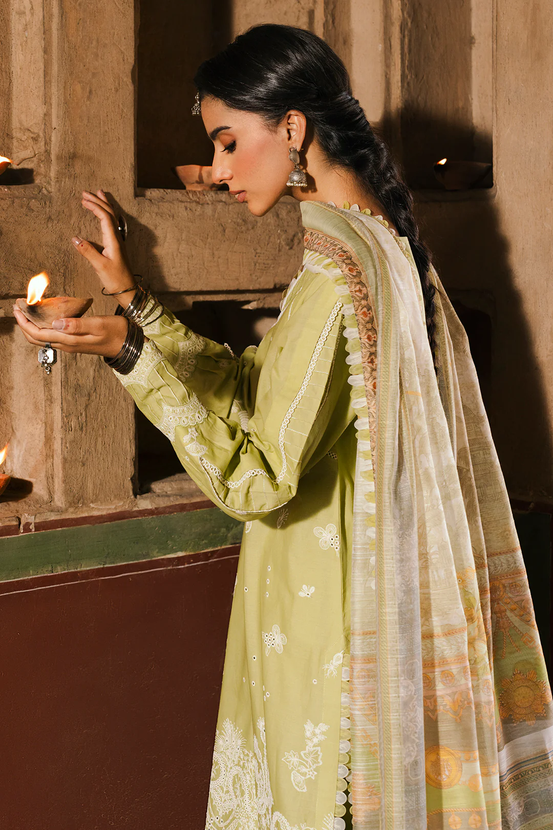 Embroidered Shirt Shalwar Dupatta - 0828 - Image 6